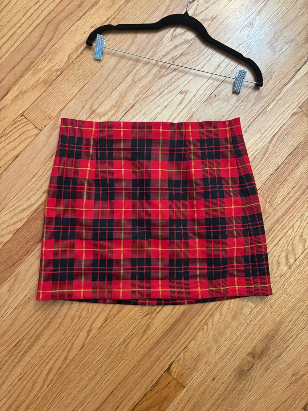 Zara Red and Black Tartan Mini Skirt